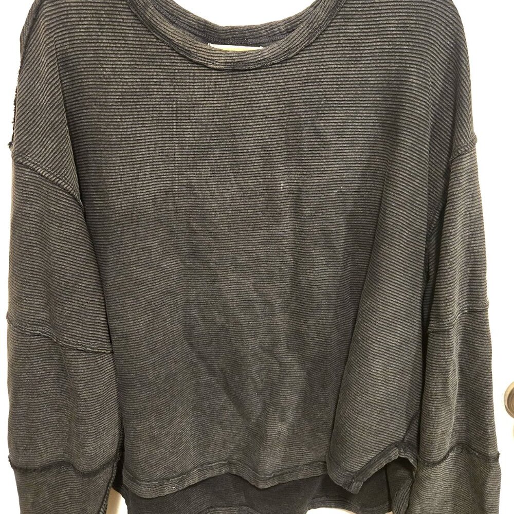 Free People Total Eclipse Oversized shirt long sleeve black medium - Picture 6 of 6